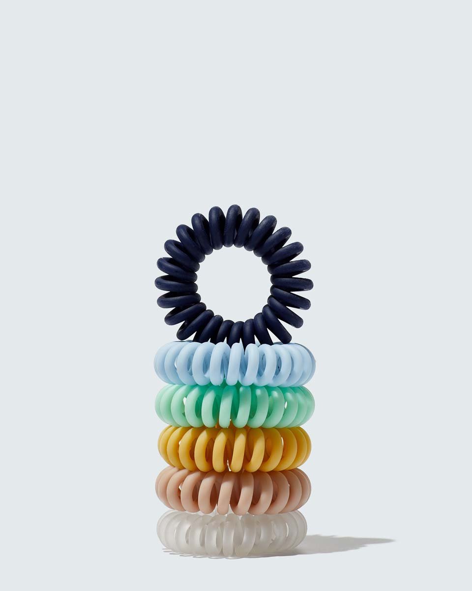 Hold On Tight Hair Rings 6-Pack, Blue/Green